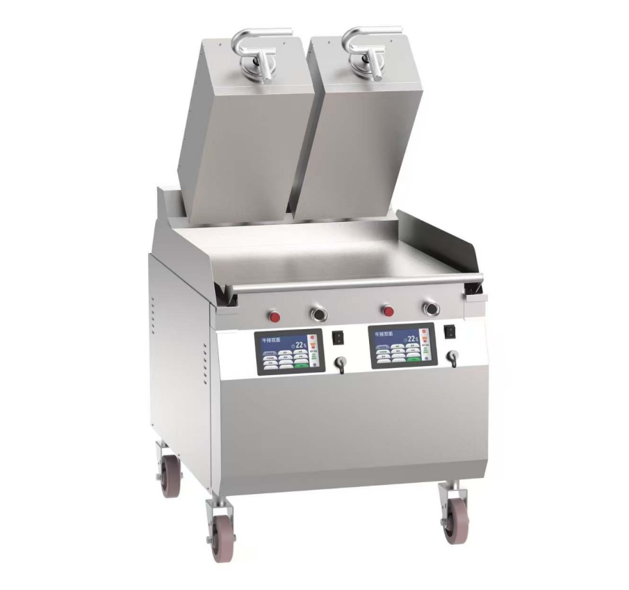 Automatic Clamshell Burger Grill Programmable Electric Two Sided Cooking Griddle Fast Heating Machine for KFC Mcdonalds Kitchen