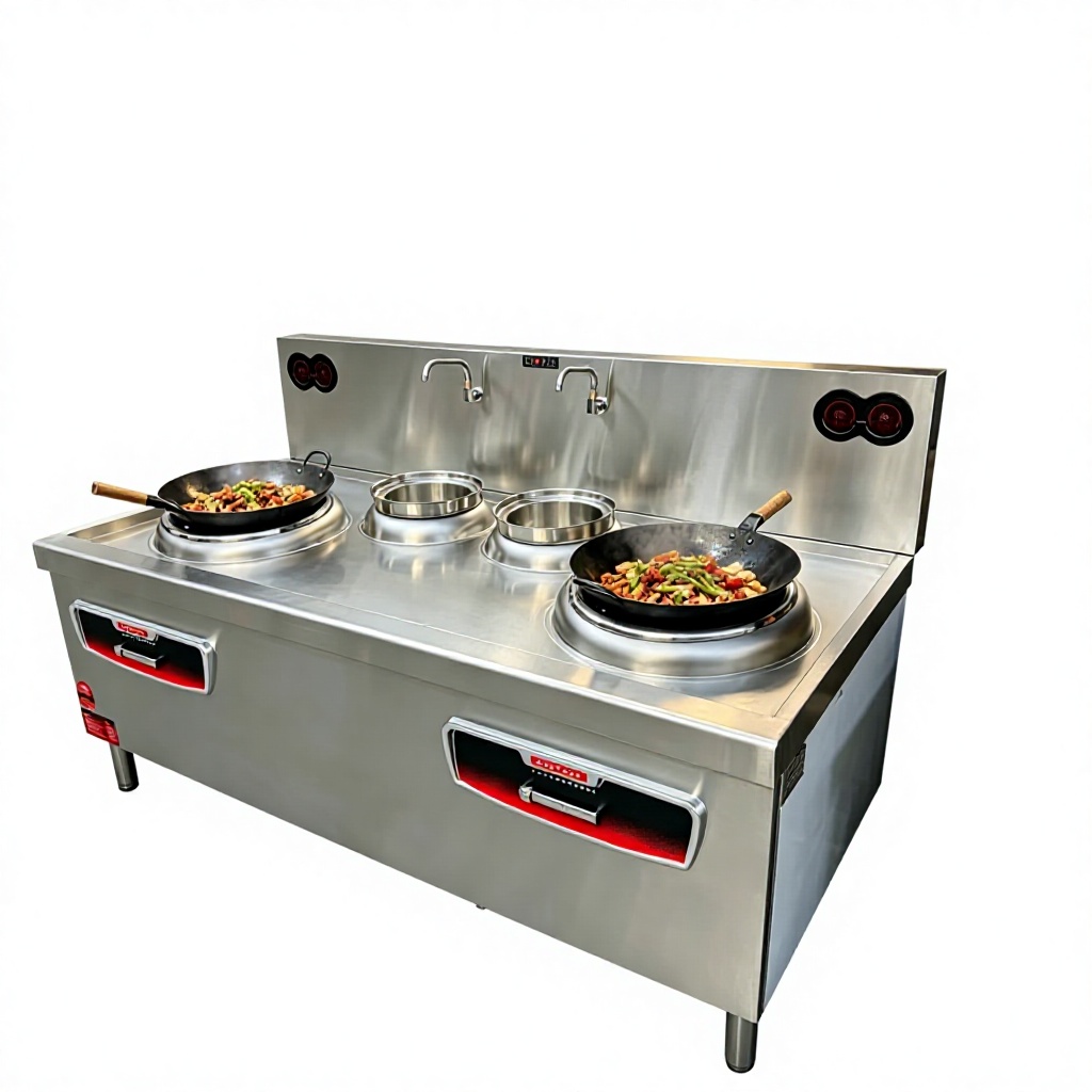 Commercial Double Cooker Double Temperature Induction Stove