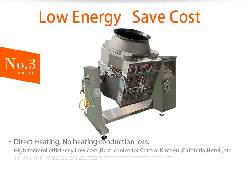 Gas Heating Cooking Machine Robot Automatic Hotel Cooking Pot with Mixer