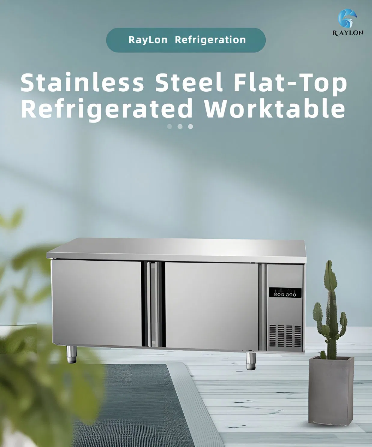 Commercial Refrigerated Prep Worktable Stainless Steel for Bakery