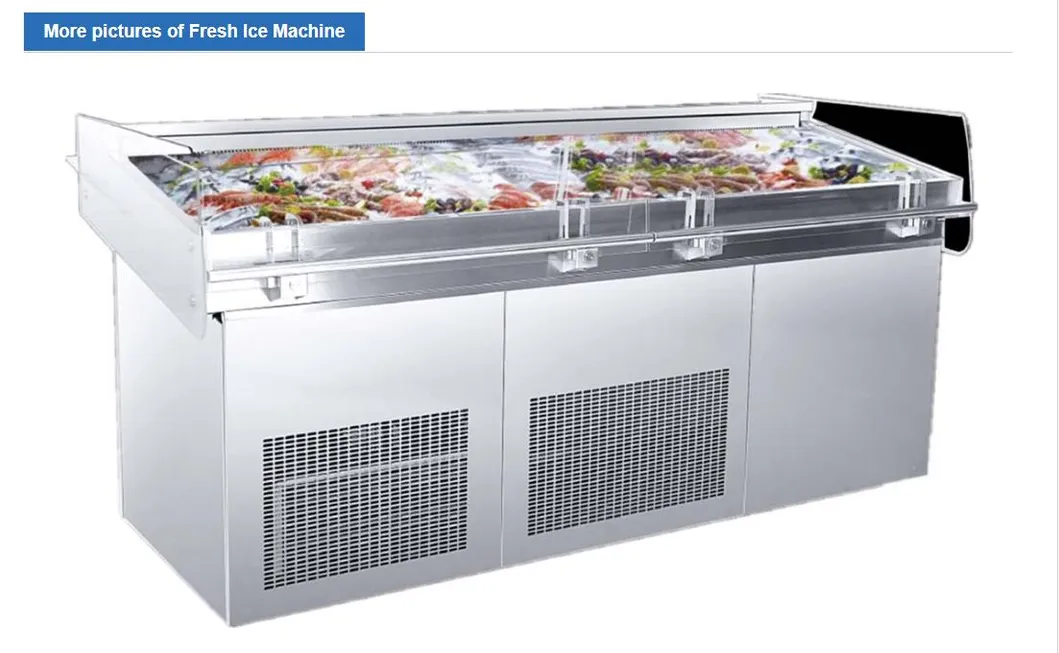 Supermarket Fresh Meat Service Counter Freezer Fish Display Chiller Meat Showcase