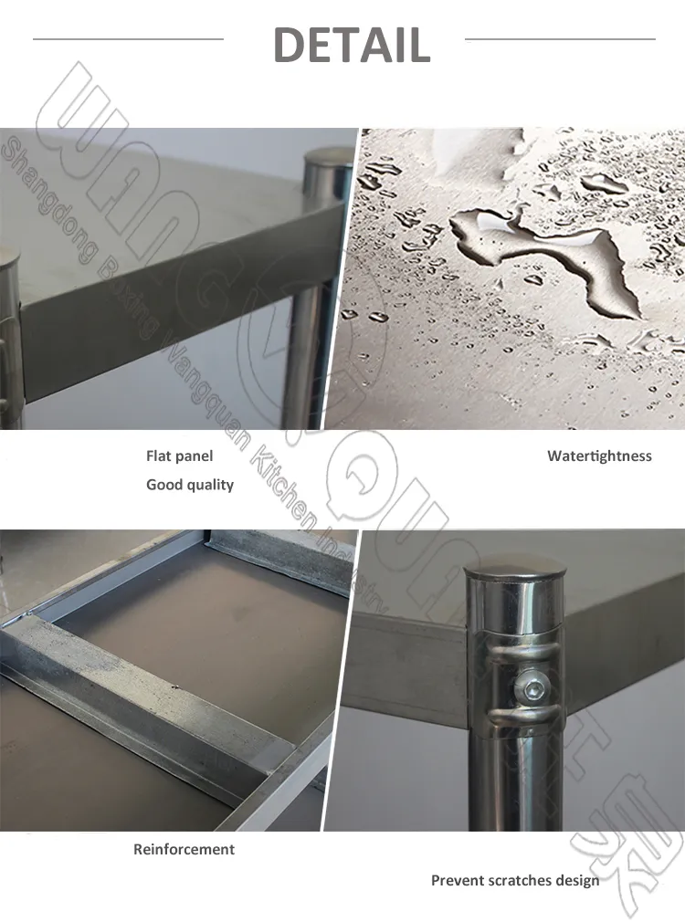 Kitchen Worktops Work Bench Stainless Steel Food Prep Worktable Equipment