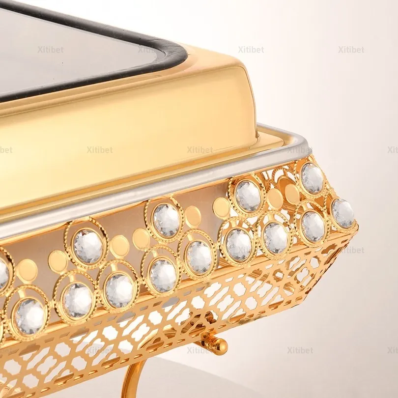 Chafing Dish Buffet Set Luxury Buffet Food Warmer Gold Chafing Dishes for Catering