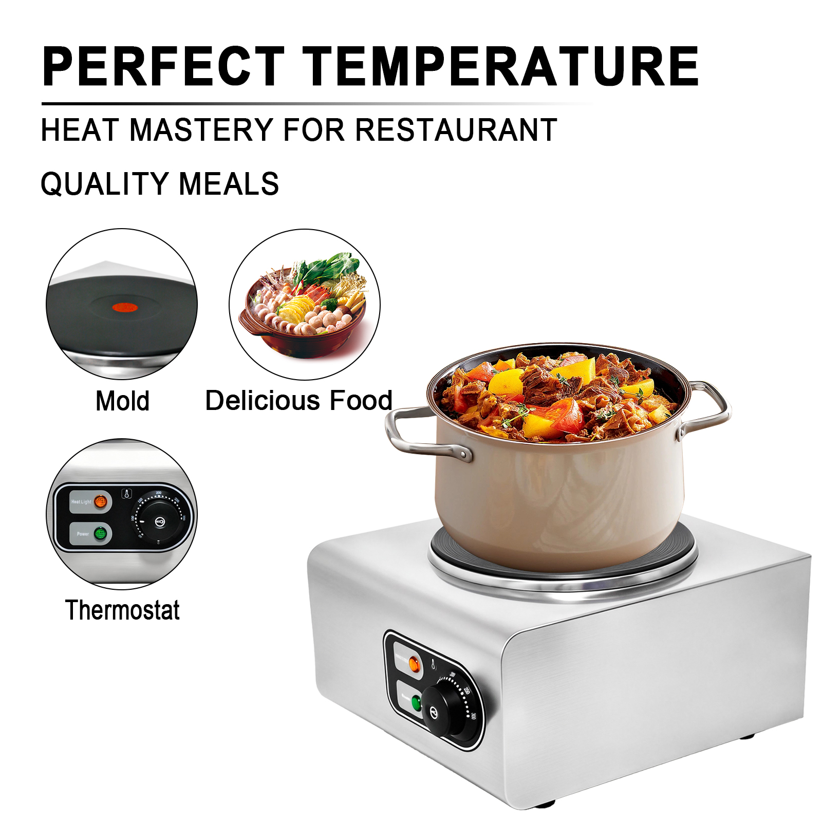 FY-239 Durable Single Induction Cooker Commercial Induction Cooktop Even Heating Simplifies Cleanup