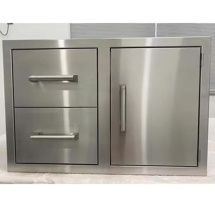 Reliable Quality 2 Module Drawer Commercial Grilled Stainless Steel Outdoor Kitchen Cabinet Drawer And Door
