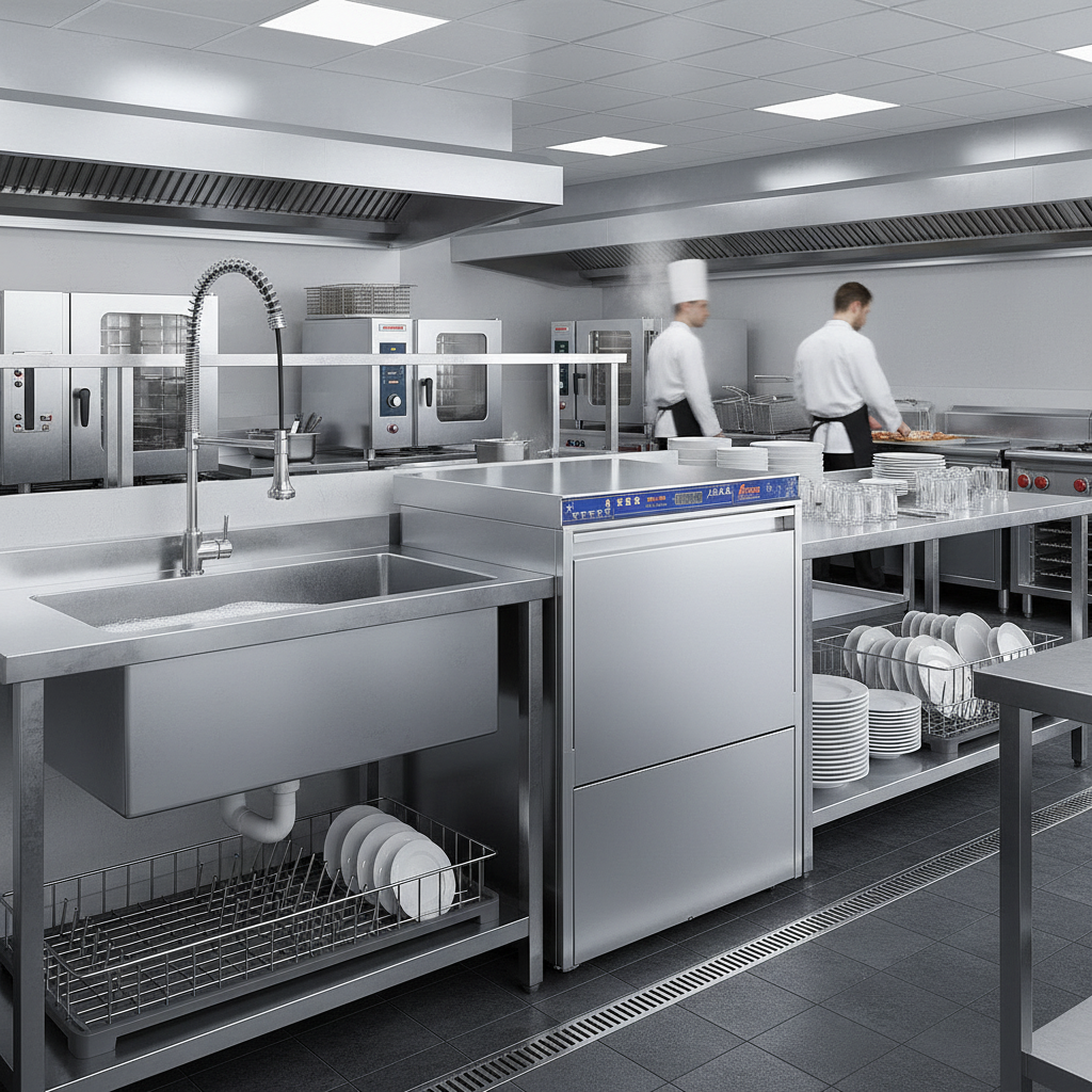 PMU-600 Full-Automatic Under Counter Dishwasher Full-Integrated Control Energy Efficient 5W Restaurants 30 Racks/Hour Compact
