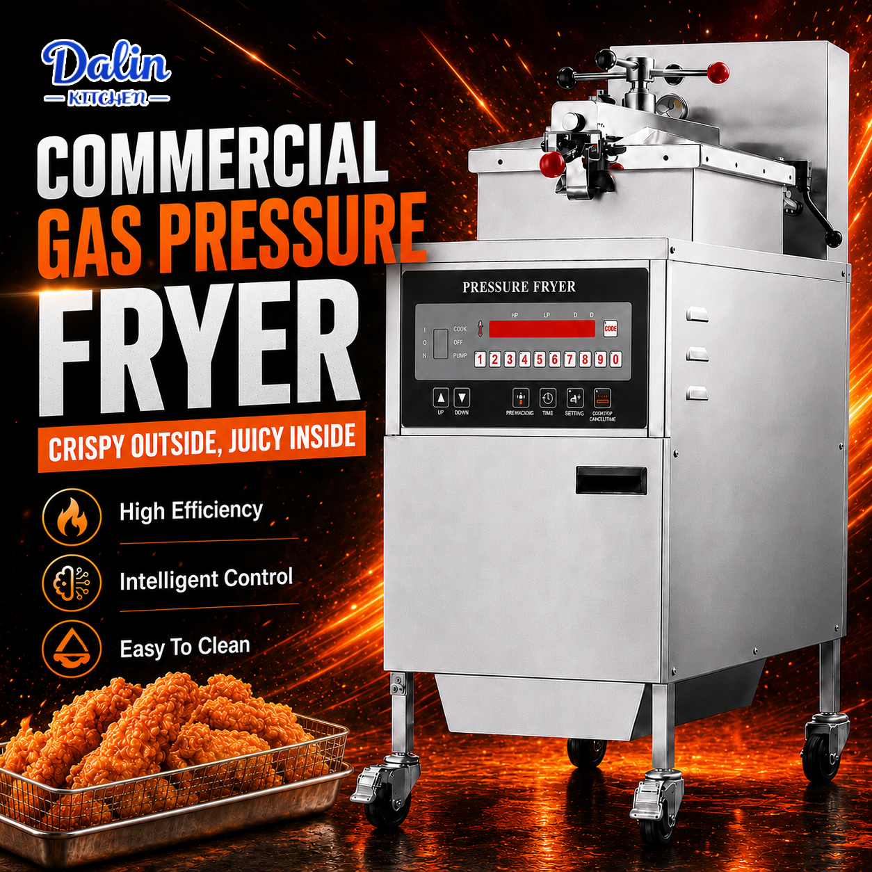 KFC Commercial Pressure Fryer Chicken Machine Electric Broasted Fried Chicken Fryer With Oil Filter Fast Food Catering Equipment