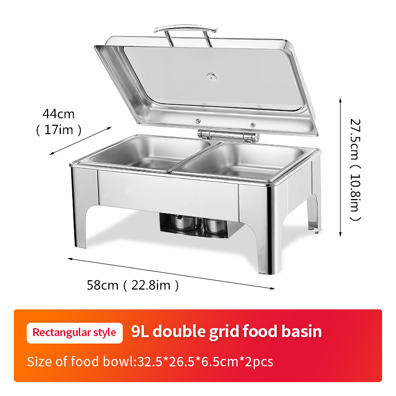 Restaurant Equipment Silver Chaffing Dishes Buffet Catering Stainless Steel Hydraulic Chafing Dish Buffet Set