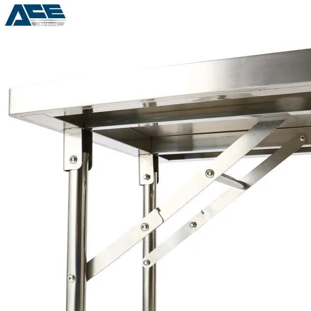 201 Stainless Steel Folding Workbench Durable Commercial Prep Table with Storage Shelf