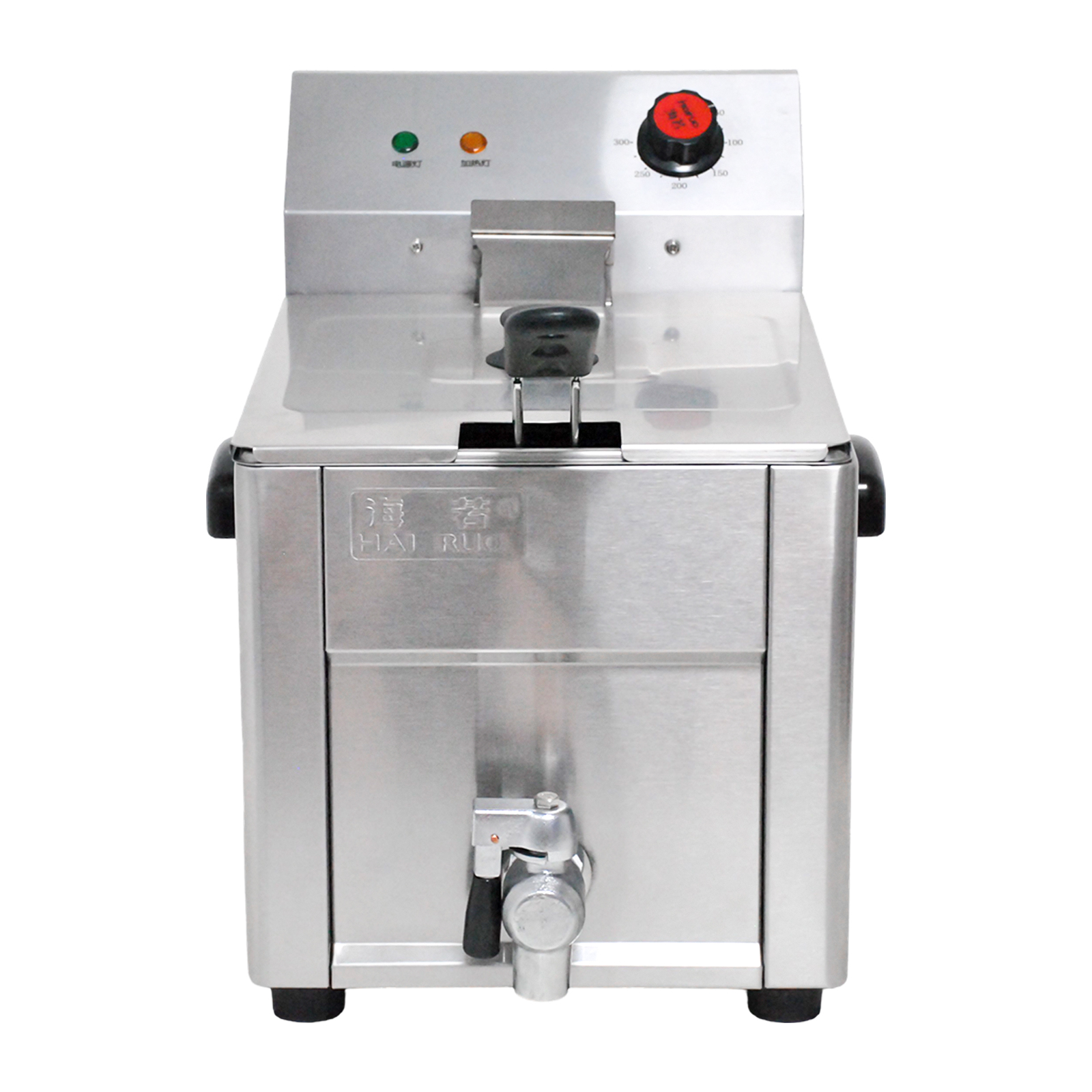 Commercial 1 Tank 1 Basket Electric Deep Fryer with Temperature Control Stainless Steel for Restaurant and Food Shop Use