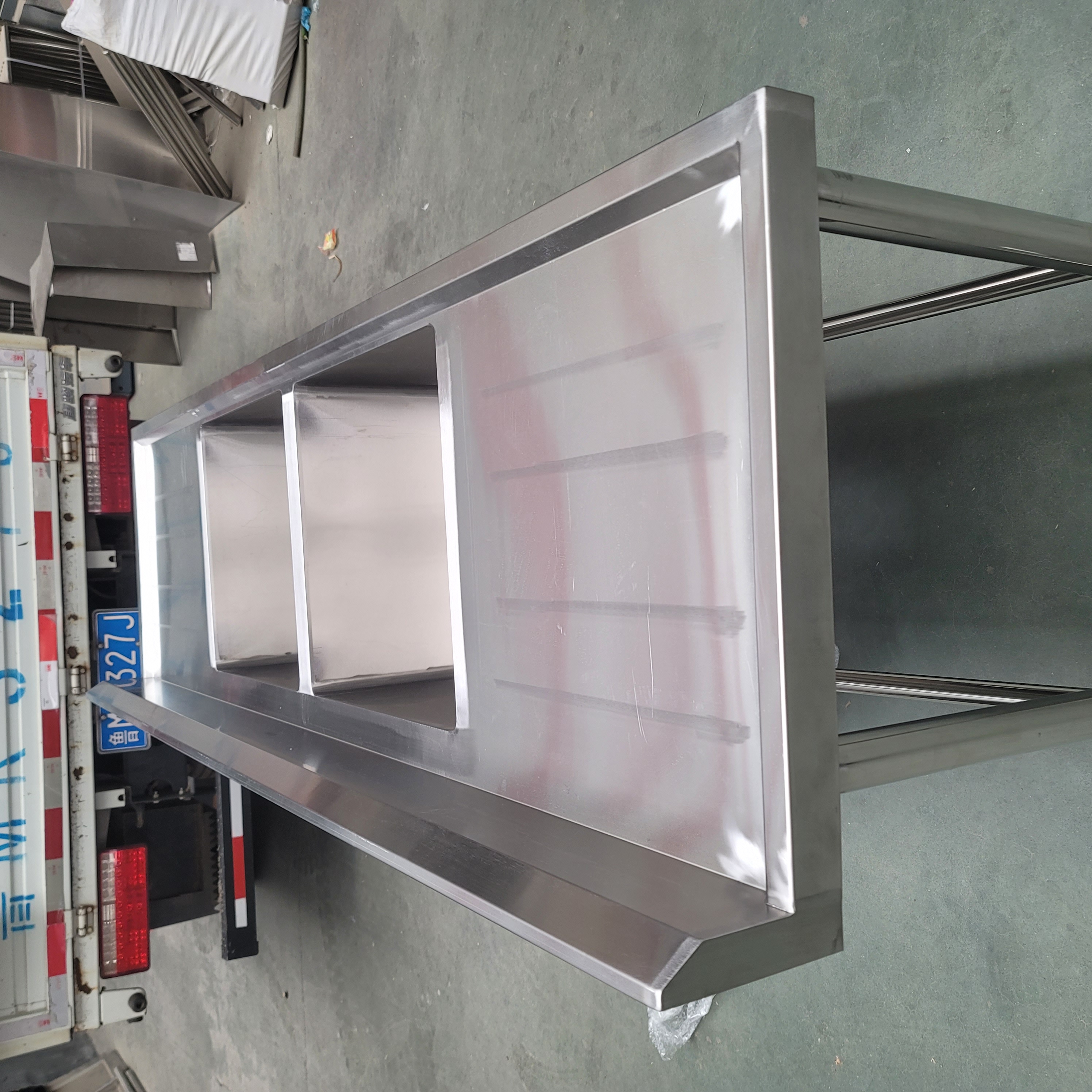 3 Compartment Commercial Sink Triple Bowl Sink High Quality 3 Bowl Commercial Sink with Table Stainless Steel Undermount Modern