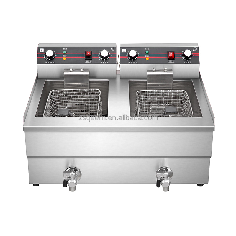 Commercial Electric 18L+18L Deep Fryer New Condition Potato Frying Machine for Restaurants Hotels Food Shops Farms Use