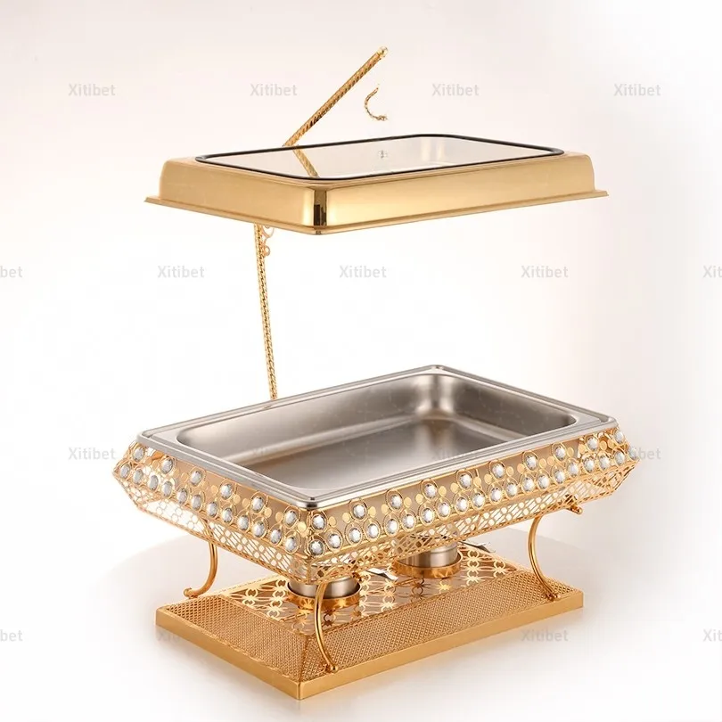 Chafing Dish Buffet Set Luxury Buffet Food Warmer Gold Chafing Dishes for Catering