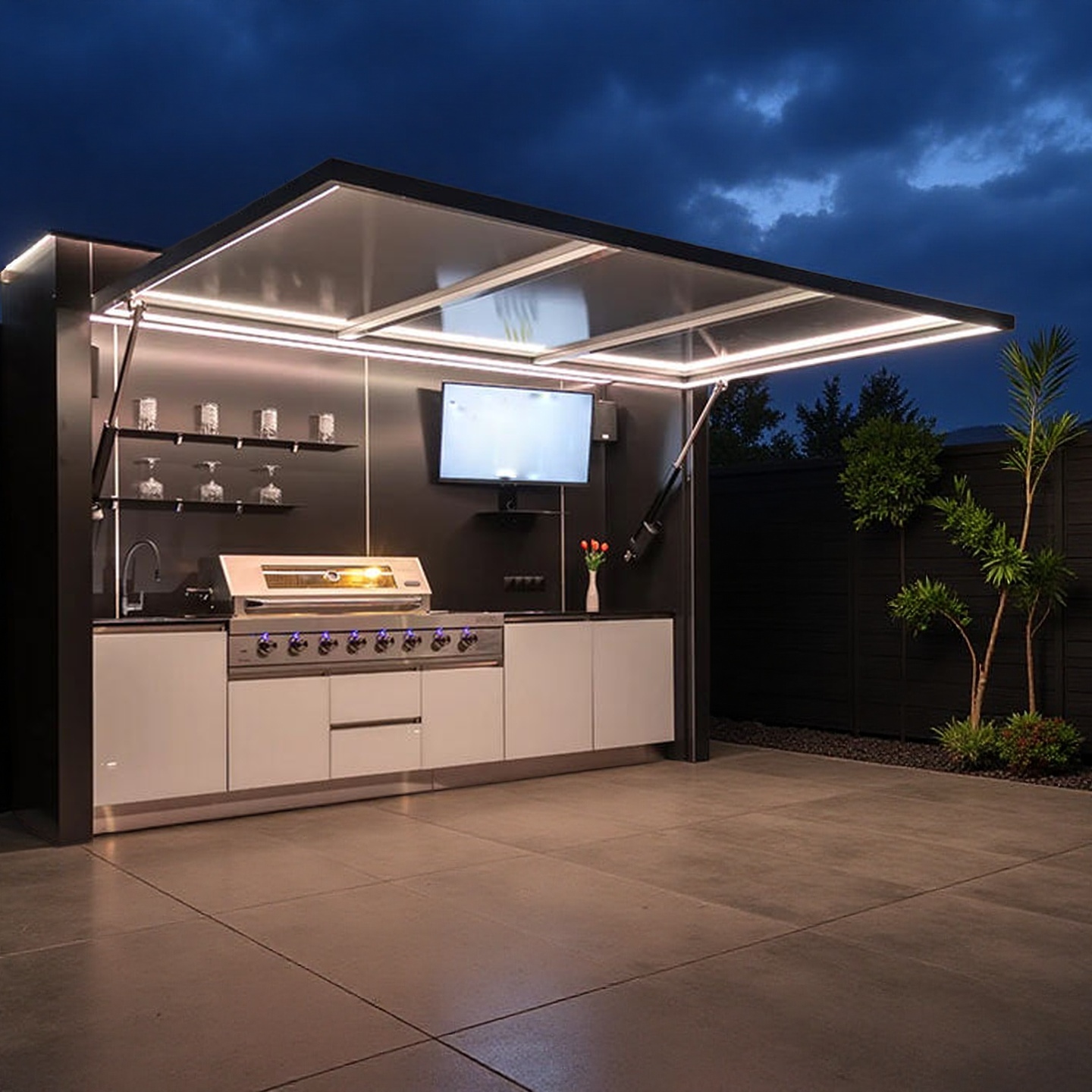 High-end Outdoor Kitchen Cabinets, Garden Barbecue Stainless Steel Materials, Complete Stainless Steel Kitchen Cabinet Sets