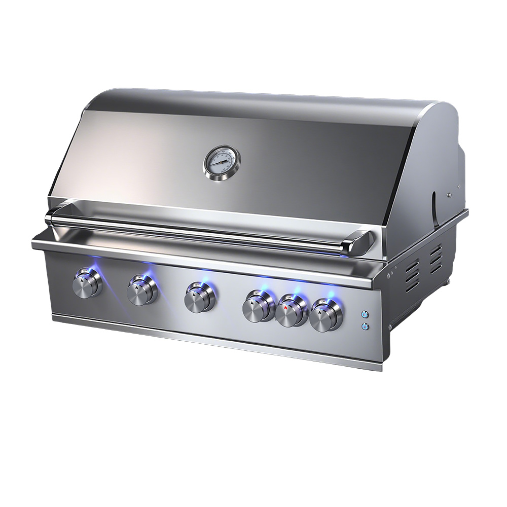 Heavy Duty Luxury Built-in Built In 304 Stainless Steel Outdoor Kitchen House Courtyard Garden Party Gas BBQ 5 Burners Grill