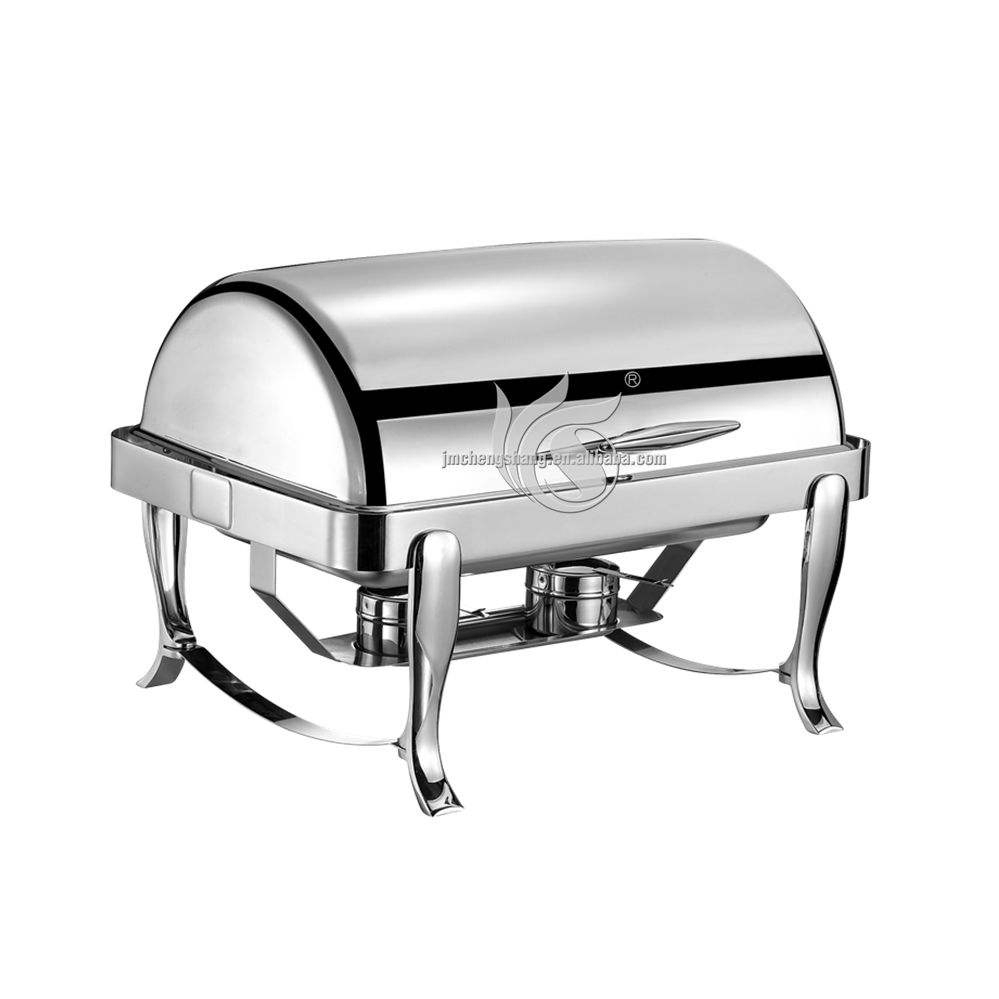 Banquet Party Double Heater Food Warmer Stainless Steel Stable Feets Oblong Chafing Dish Buffet