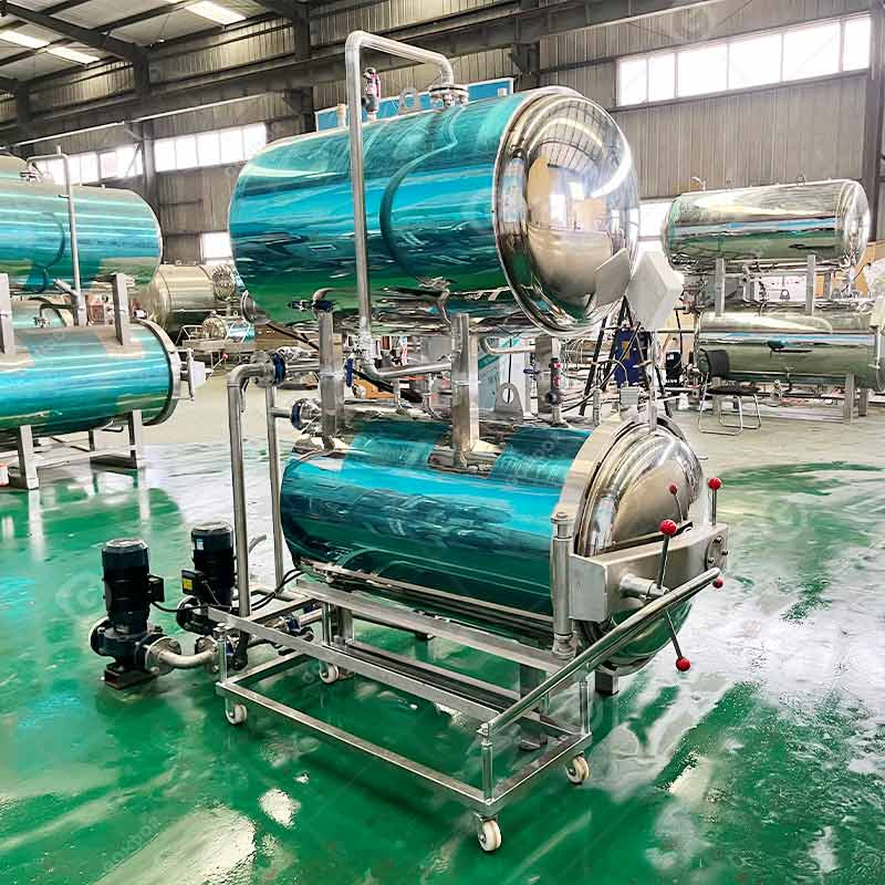Horizontal Cooker Fruit Juice Processing Cooking Autoclave High Temperature Sterilizer Retort Machine for Pet Food