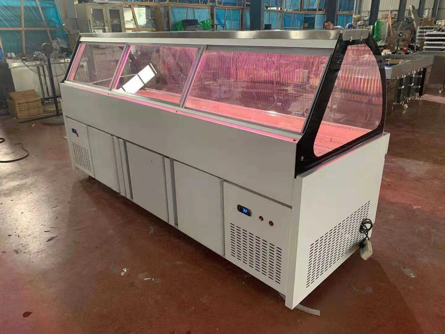 Meat Display Meat Display Freezer Meat Counter Display Refrigerator Butcher Chiller Fish Deep Freezer Single-Temperature CE