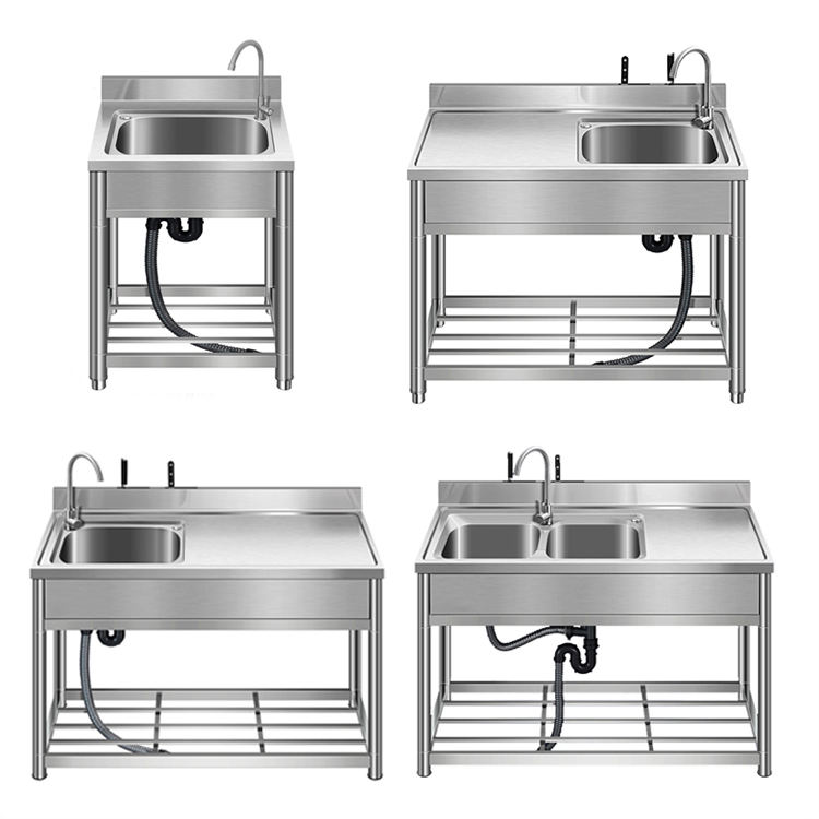 Commercial 3 Compartment Stainless Steel Sink with Drain Board NSF Certified Polished Finish Heavy-Duty Capacity for Restaurants