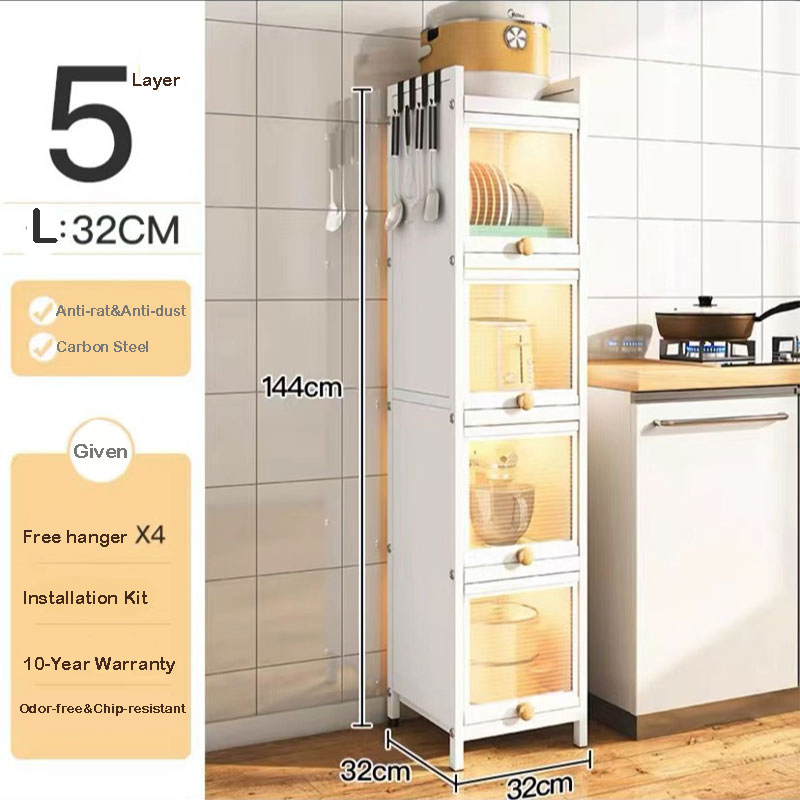 Multi-Layer Floor Storage Rack for Kitchen, Ideal for Dishes, Bowls, Cookware and Cabinet Storage