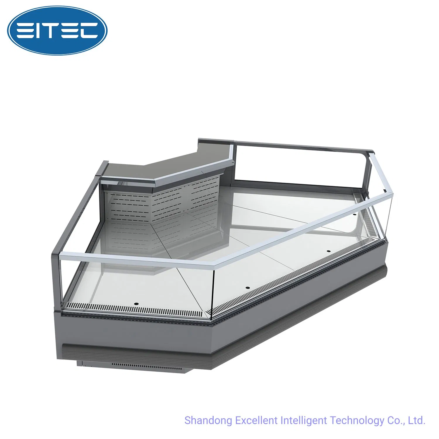 Plug-in Customized Corner Meat Display Chiller Counter Cabinet Freezer