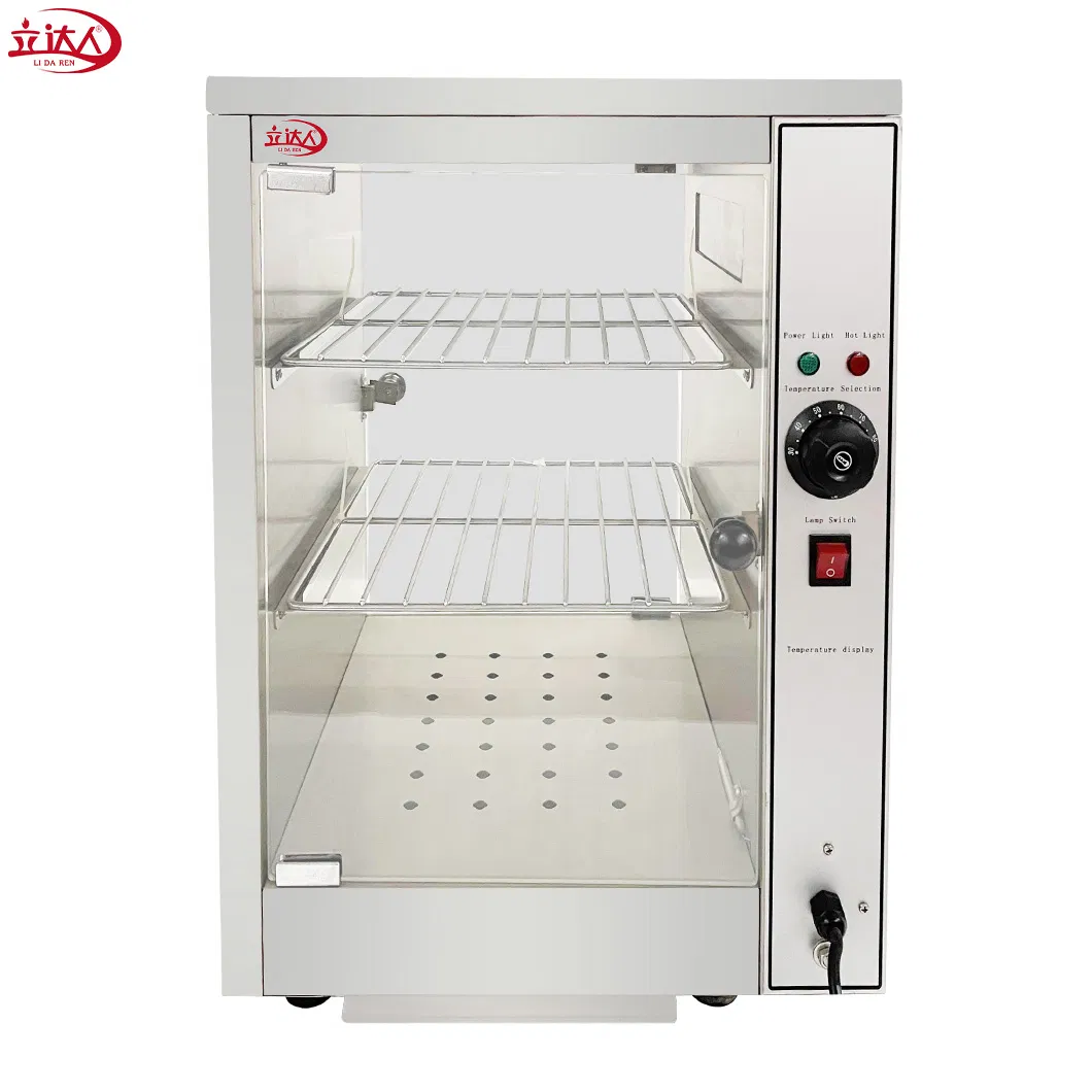 Ld-681 Glass Countertop Hot Bakery Food Heat-Retaining Display Unit Kitchen