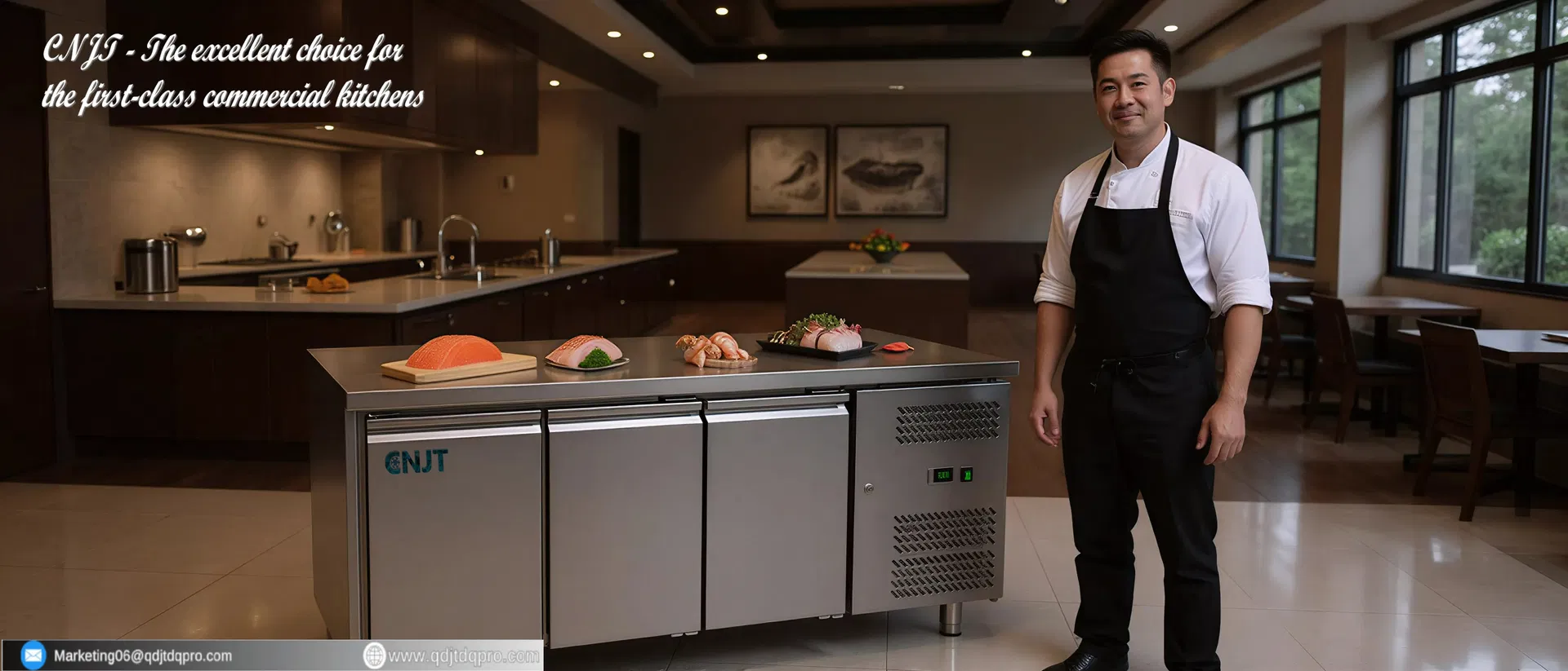 Gn3100 Series Commercial Stainless Steel Refrigerated Counter Chiller Freezer with Ventilated Cooling