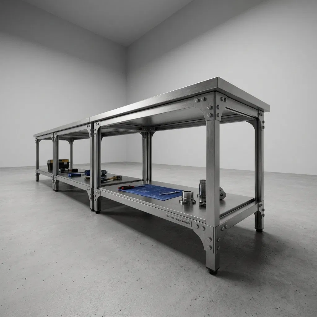 Commercial Grade Stainless Steel Worktable Heavy Duty Double Layer Modular Prep Table