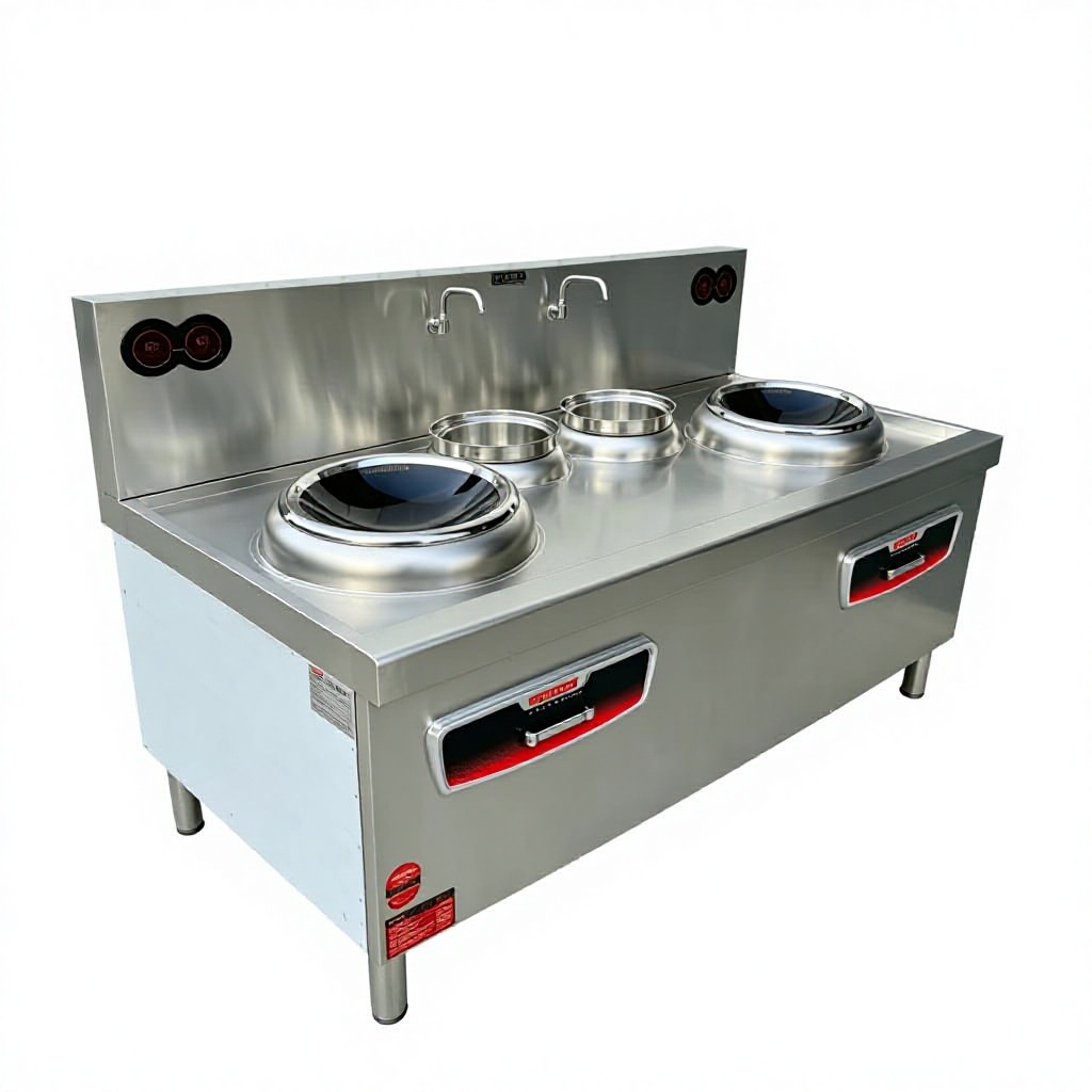 Commercial Double Cooker Double Temperature Induction Stove