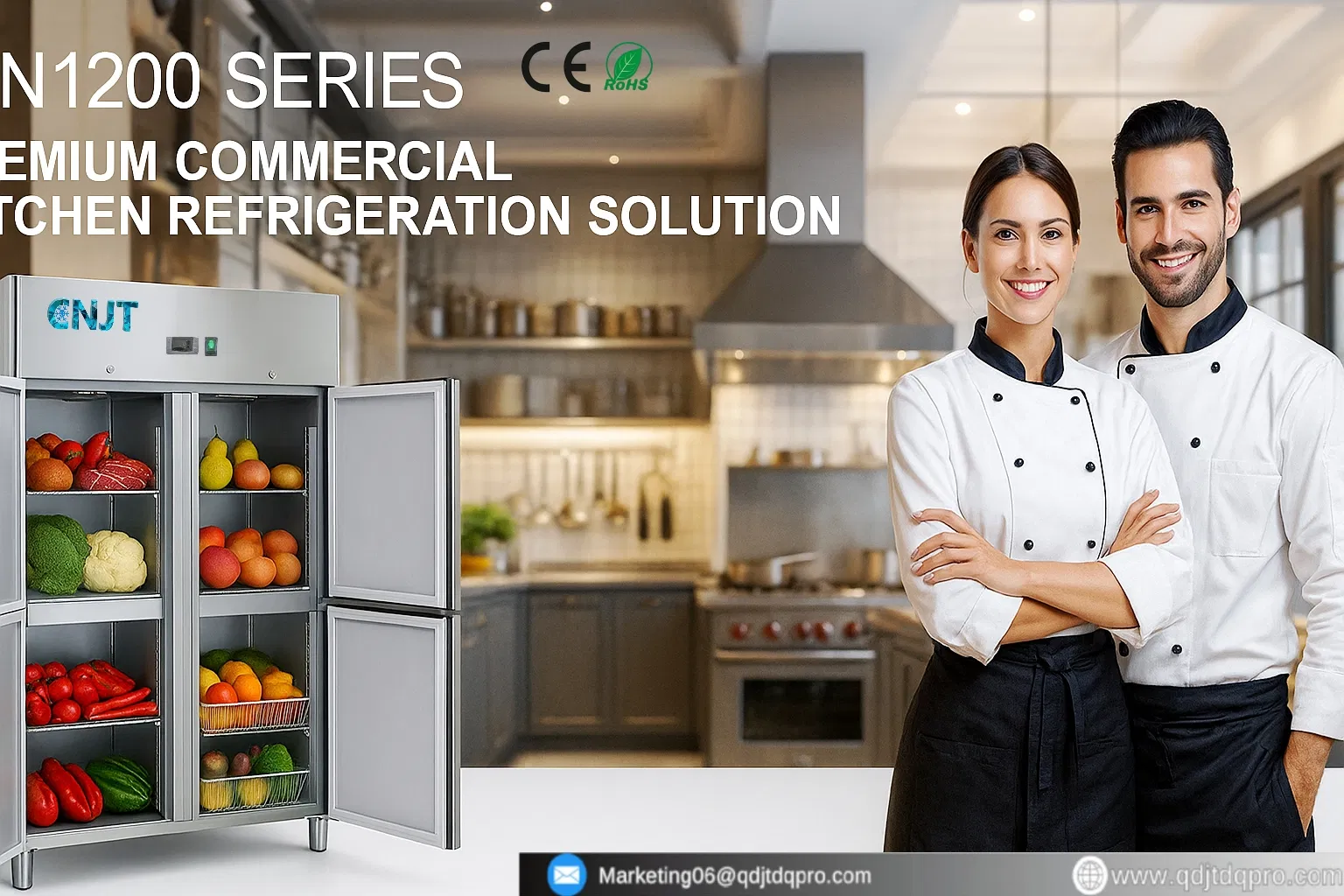 Double glass door refrigerator