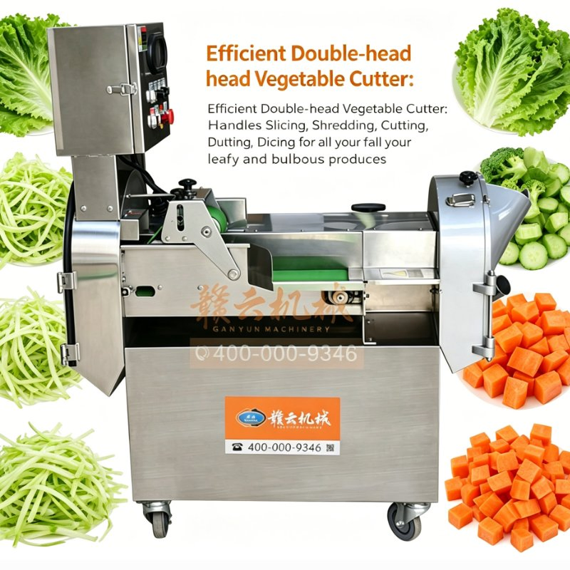 High-Precision Dual-Head Vegetable Cutting Equipment for Catering, Restaurant and Canteen Use