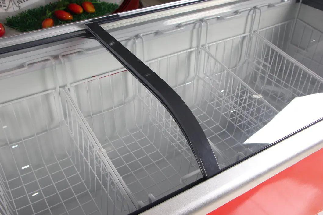 Curved sliding tempered glass lid with lock