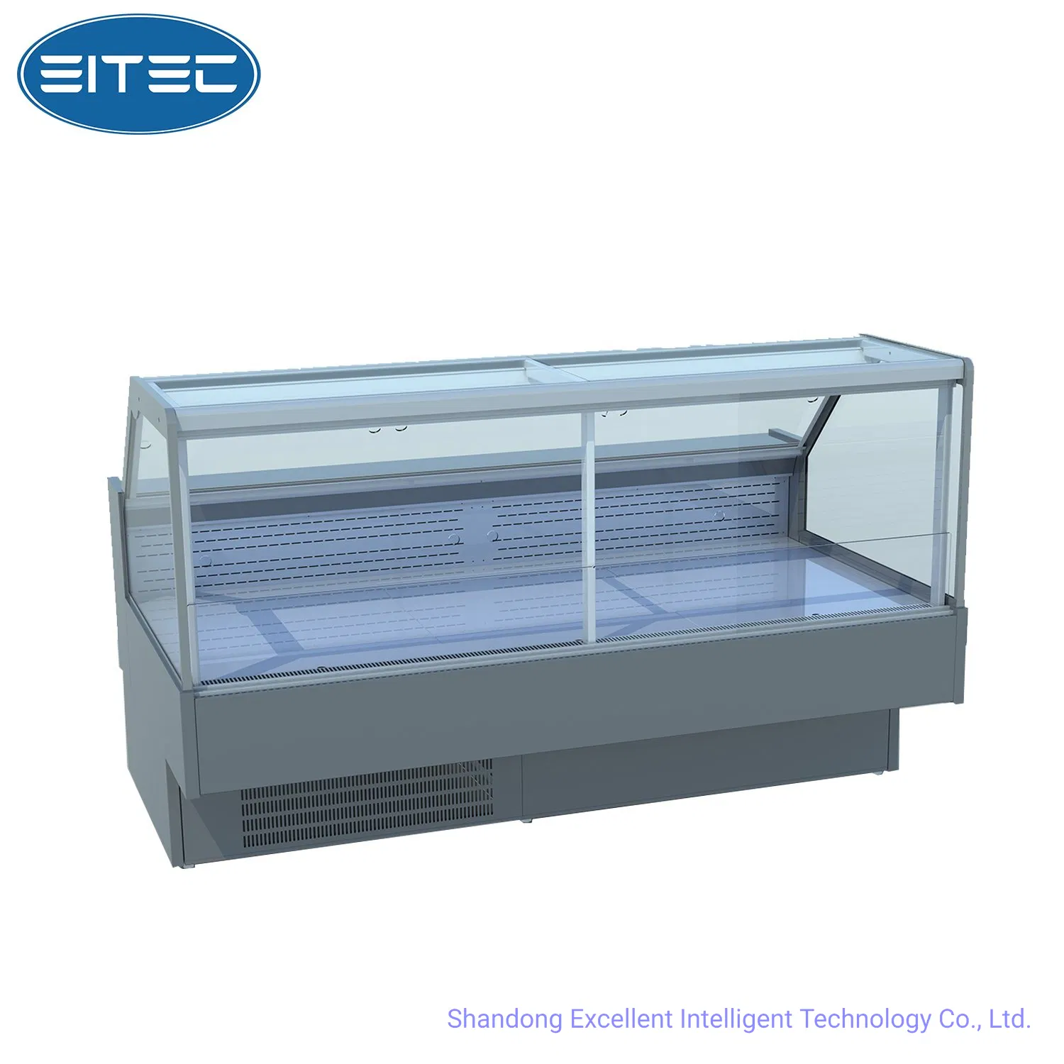 Plug-in Customized Corner Meat Display Chiller Counter Cabinet Freezer