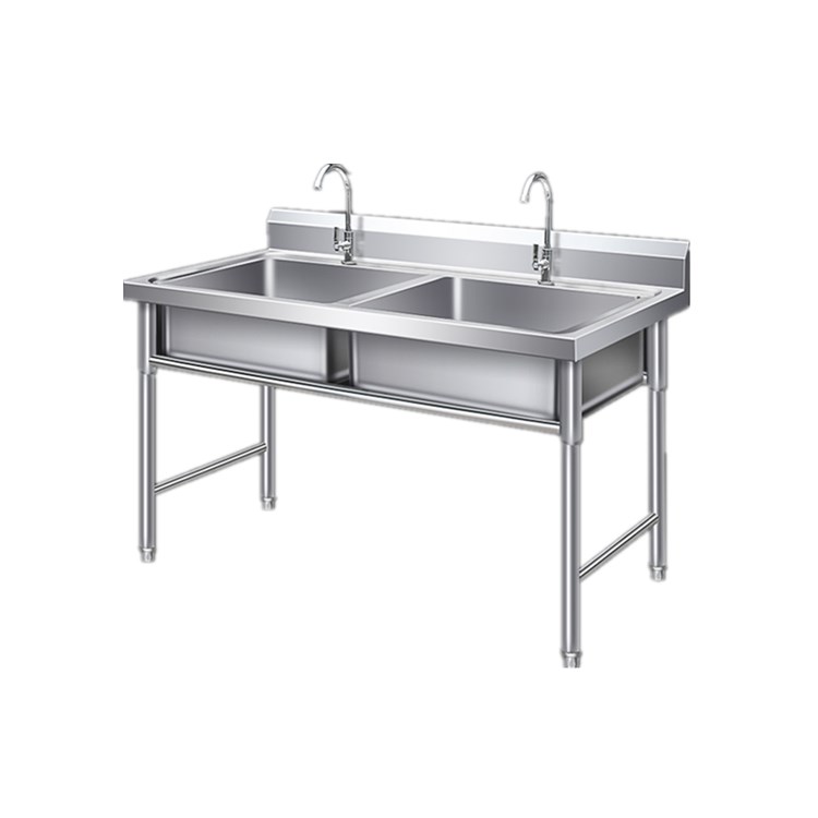 Commercial Triple Compartment Stainless Steel Sink Fire-Retardant Coating Heavy-Duty Capacity for Food Service Industry High