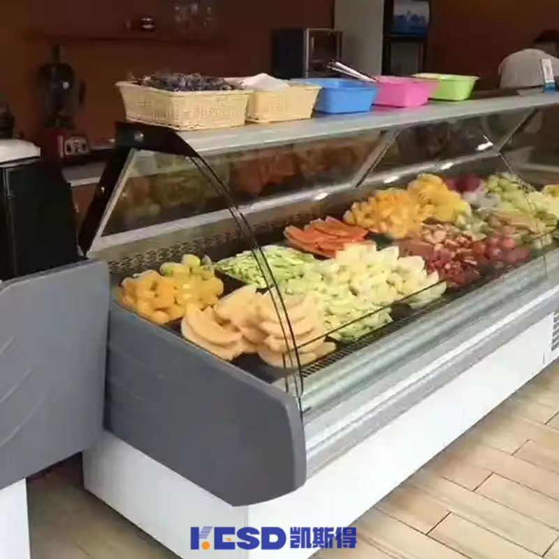 Supermarket Open Counter Fresh Meat Display Chiller Showcase Chest Freezer Sliding Glass Fridge Meat Deli Showcase Cooler