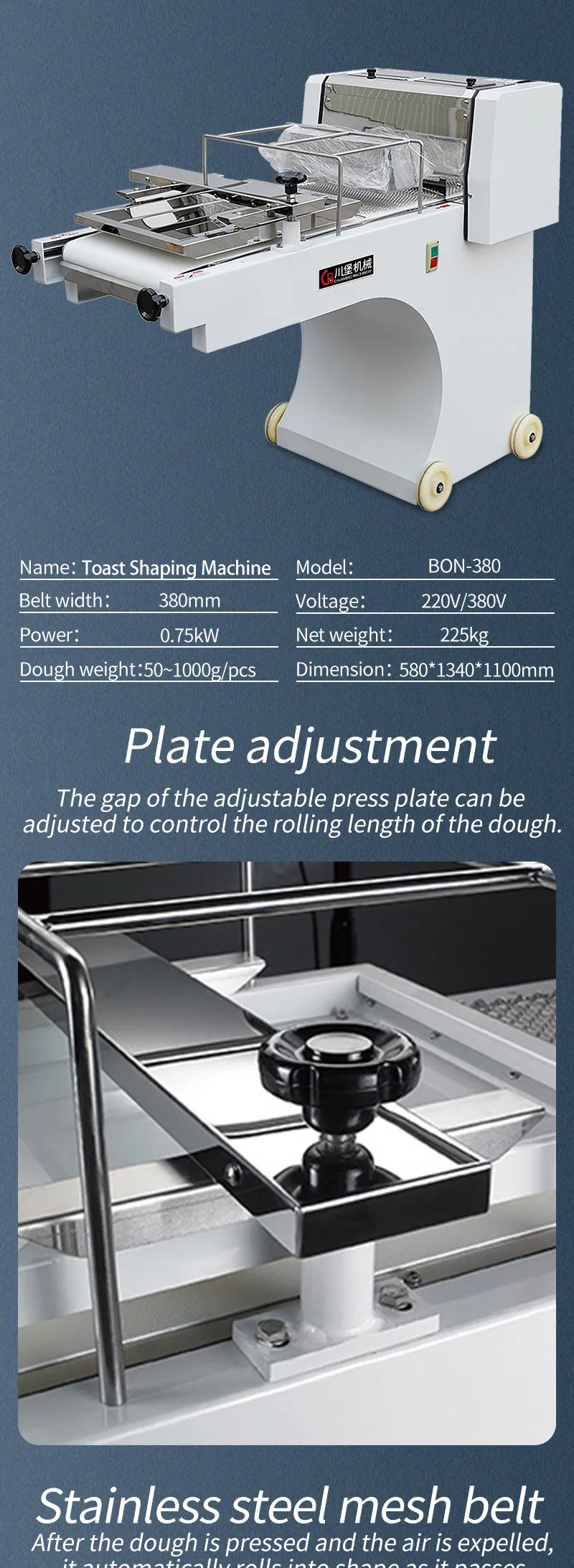 Baking Equipment for Dough Processing Making Toast Buns Bread Toast Shaping Machine