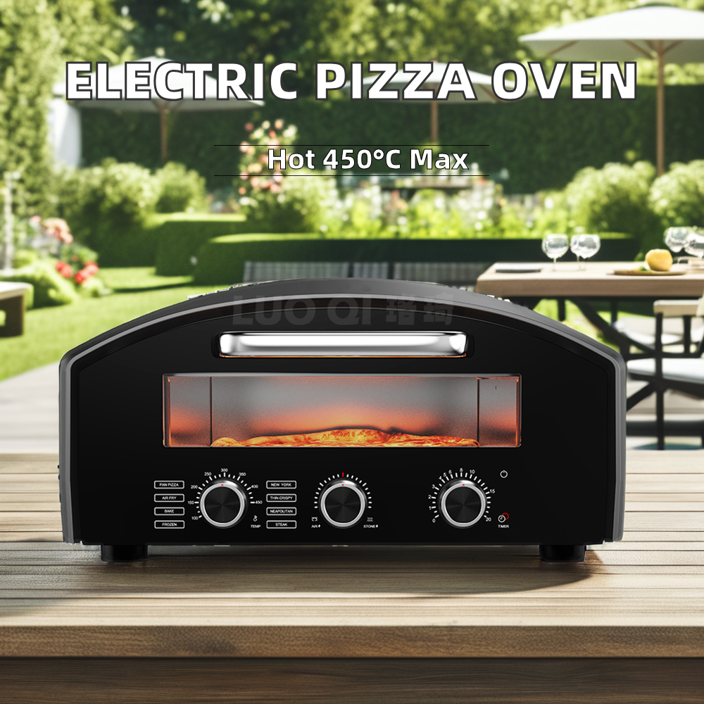13 INCH PIZZA OVEN ELECTRIC INDOOR TABLETOP ROTATING WITH TIMER COMMERCIAL AUTOMATIC BAKING PIZZA Multi-functional BELT CE 450&deg;