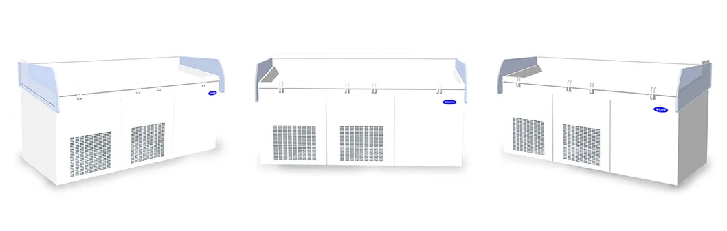 Supermarket Fresh Meat Service Counter Freezer Fish Display Chiller Meat Showcase