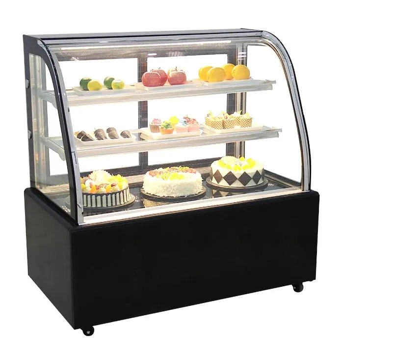 Cake Showcase Refrigerator Pastry Display Counter Cake Display Chiller Freezer with Curved Glass