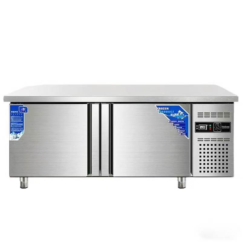 Sanitary Stainless Steel Kitchen Prep Worktable with Donper Compressor for Hospital Kitchens