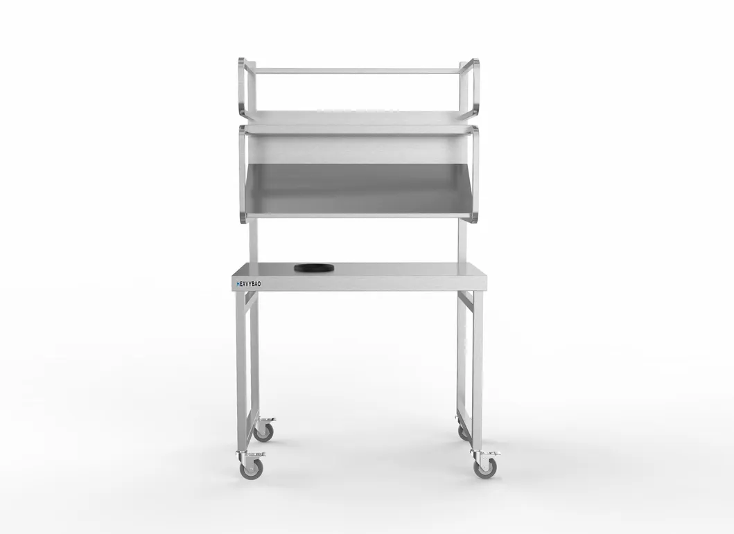 Stainless Steel Commercial Worktop Worktable with Sloped Shelf for Racks and for Prep Washing