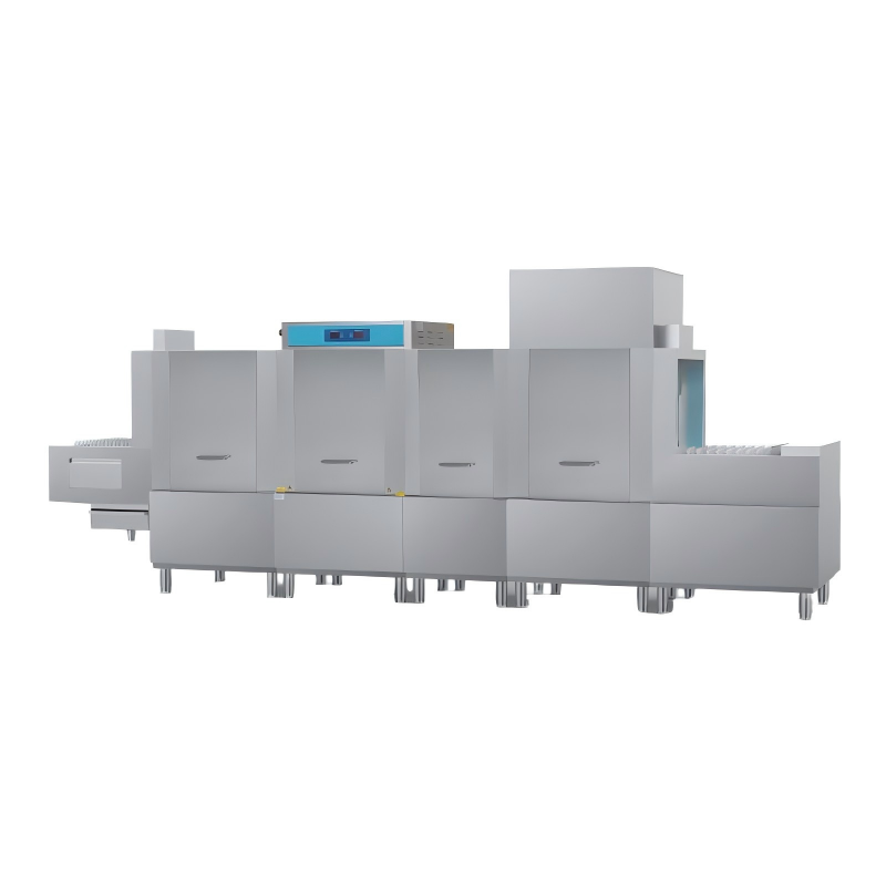 Professional Custom Three Speed Options 304 Stainless Steel Automatic Flight Type Dishwasher for Commercial Restaurant Kitchen