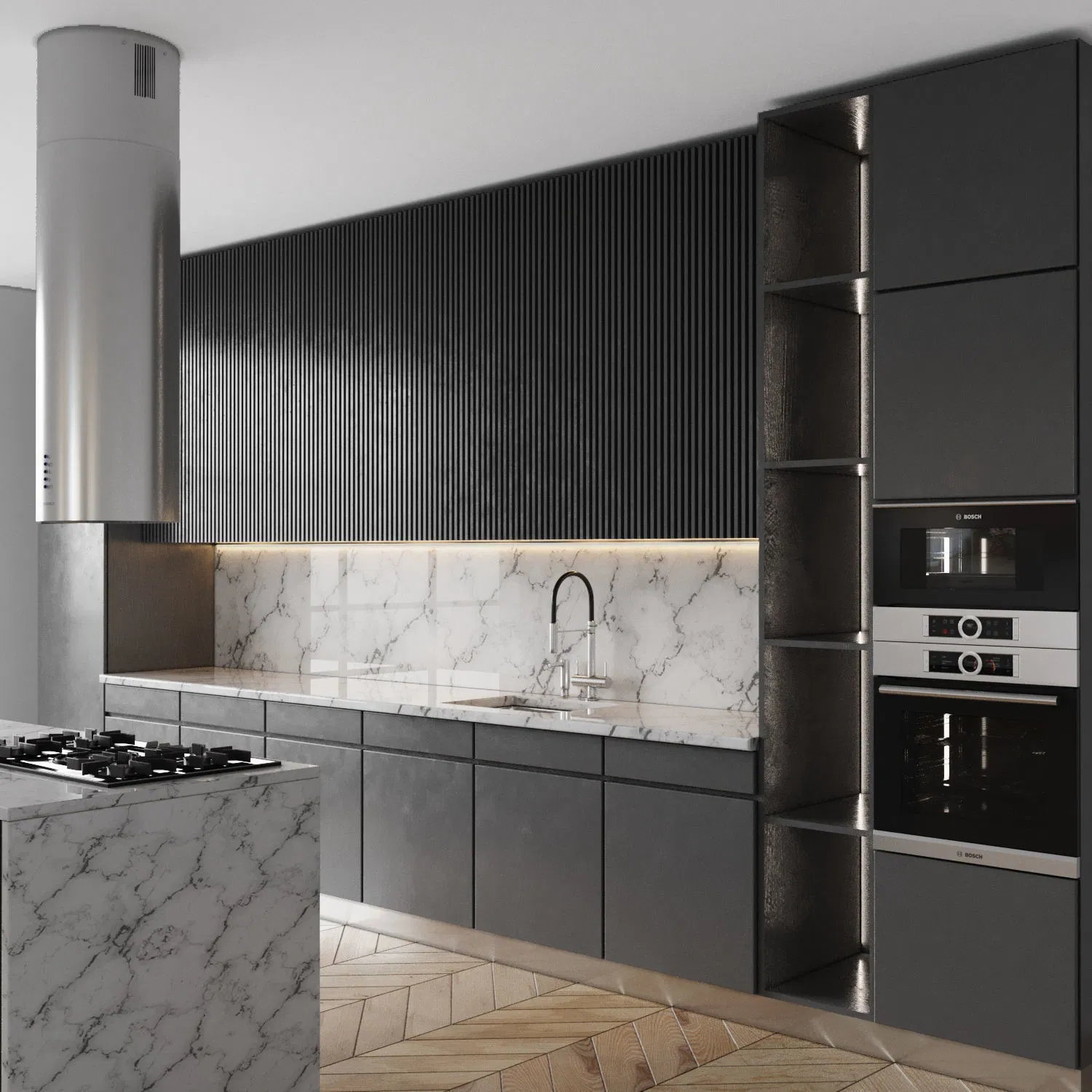 PA Wooden Trolley Mobile Kitchen Island Cart with Wine Rack and Storage Space for Home Furniture Kitchen Cabinets