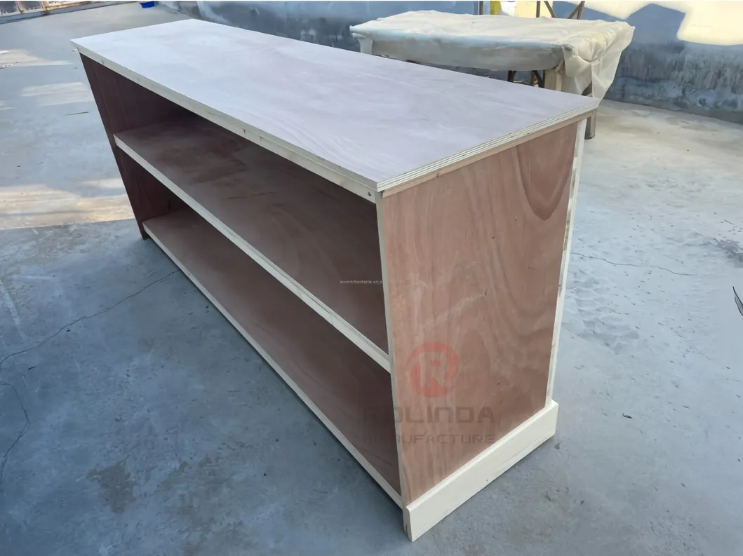 Professional Heavy Duty Wooden Buffet Table with Storage Shelves for Hotel Catering and Restaurant Banquet Displays