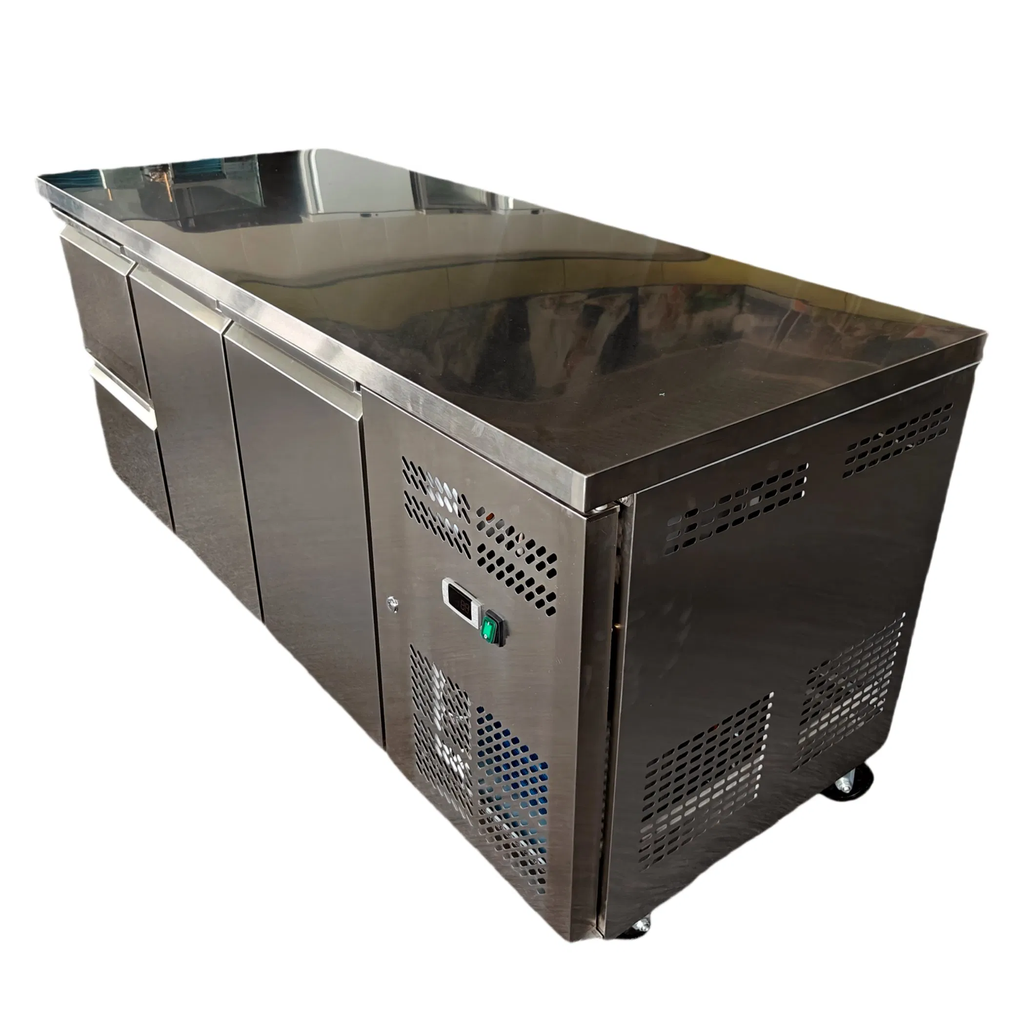 Mobile Salad Bar Chiller Countertop Commercial Counter Salad Bar Freezer with Cover