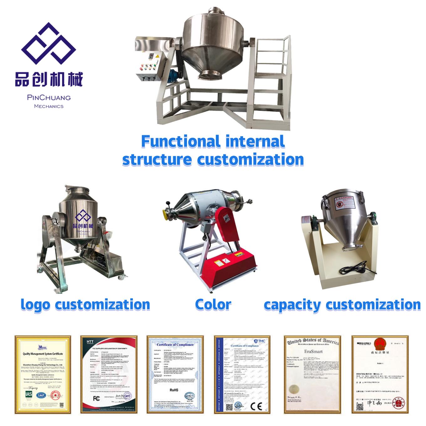 Stainless Steel Drum Mixer Dry Powder Mixing Machine Chemical Lab Mixer Spice Powder Blender Machine