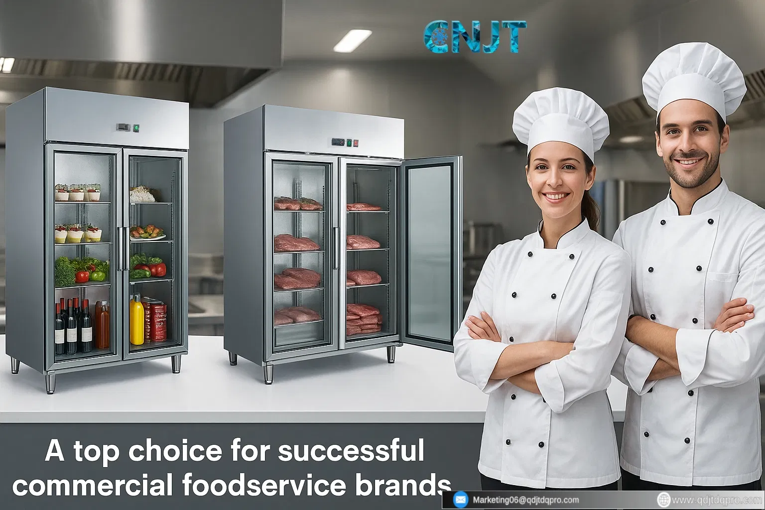 Stainless steel double door refrigerator