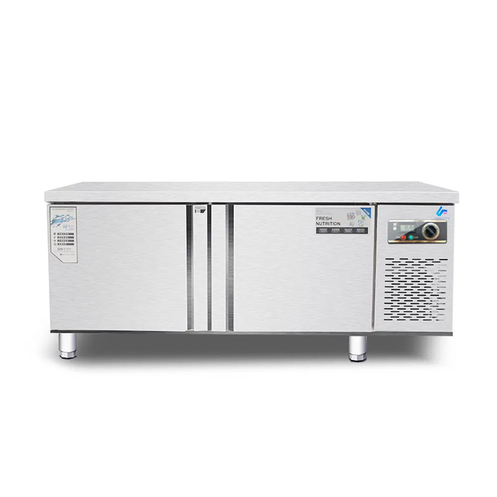 Customized Commercial Food Prep Cooling Workbench Under Counter Refrigerating Worktable