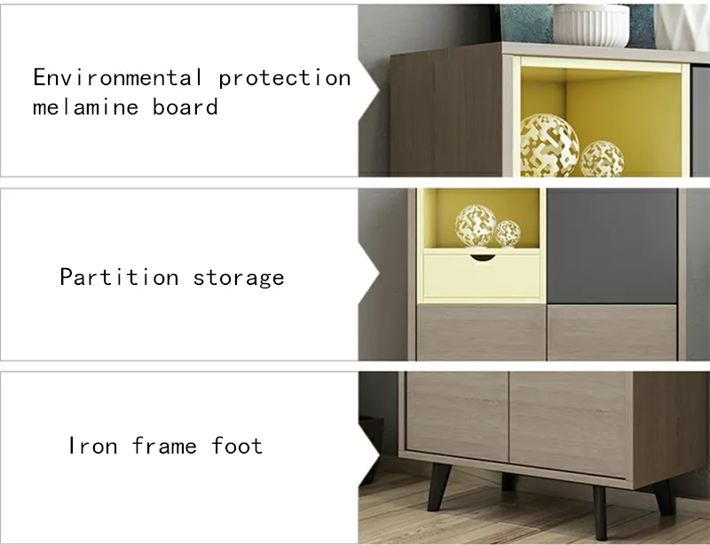 Modern Wooden Locking Office Low Mobile File Cabinet Detail