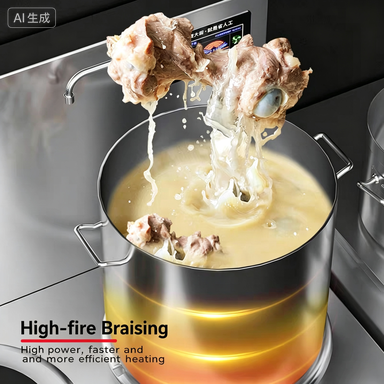 Heavy Duty 5000W Single Head Commercial Induction Soup Stove Stainless Steel Electric Cooktop for Professional Kitchen